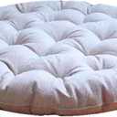 Large Linen Floor Cushions,Round Futon Pillows Japanese Style Tufted Floor Pillows Meditation Cushions for Seating On Pad for Yoga Sofa Balcony(Size:75x75cm(30x30inch),Color:Beige)