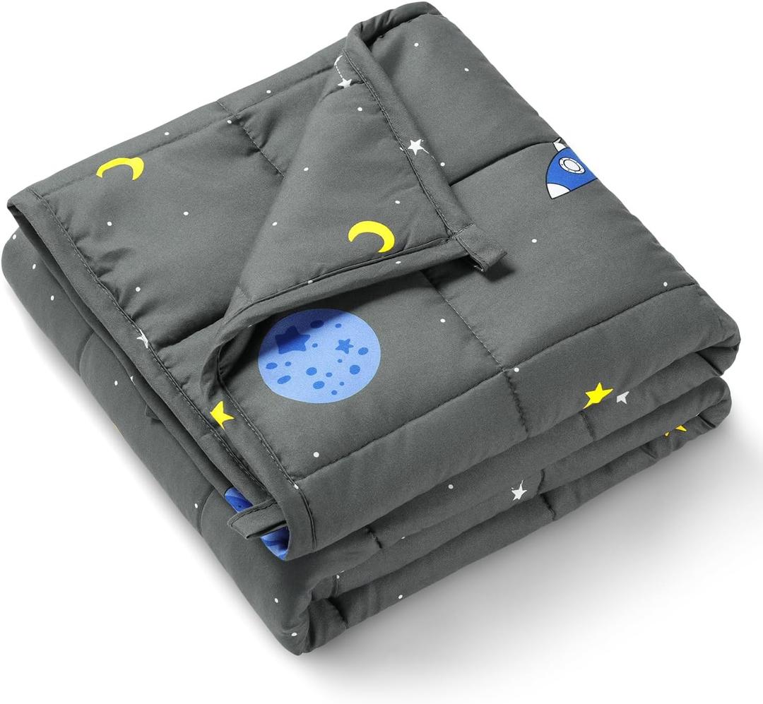 Mr. Sandman Weighted Blanket 3 Pounds Washable, Best for 20-40lb Breathable Heavy Throw Blankets for Sleeping - 36" x 48" Space Grey