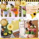 Novabright 16 Pcs Spring Bee Tree Picks Stems Decorations Bee Tree Topper Ornaments Beehive Honeybee Flower Picks for Vase Filler Baby Shower Table Centerpiece Summer Home Party Favor