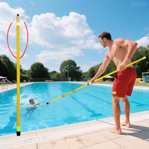 Pool Safety Hook Safety Hook Pool Pole Lightweight Yachts Rescue Pole, Drowning Swimmers Saving Rescue Equipment for Boat/Beaches, Strong Fibreglass Telescopic Poles, Size: 15FT/4.5m