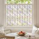 Window Privacy Film, 3D Stained Glass Window Film, 23.6x35.4in