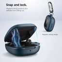 2 x SURITCH for SHOKZ OpenFit Case Cover, Shockproof Magnetic Cases for SHOKZ OpenFit Open-Ear Earbuds True Wireless Bluetooth Headphones, Protective Cover with Magnetic Lid Lock & Carabiner, Navy