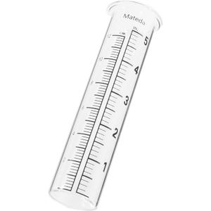 5" Capacity Rain Gauge Glass Replacement Tube, Lip Design, Great for Yard Garden Outdoor Home (1 Pcs)