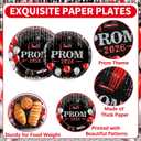 ZOIIWA 96Pcs Prom Night 2026 Grad Party Tableware Supplies Graduation Plates Napkins Class of 2026 Party Decorations Congratulations Graduate Plate Forks Napkins for High School College Red and Black