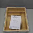 BAMEOS 3" Deepth Expandable Drawer Organizer, Deep Flatware Organizer, Adjustable Silverware Organizer, Bamboo Drawer Organizer for Kitchen, Bathroom (Natural)