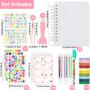 Kids Scrapbook Self Adhesive Photo Album 25 Pages Hard Cover DIY Photo Album for Instant Camera Print Paper with DIY Accessories (White)