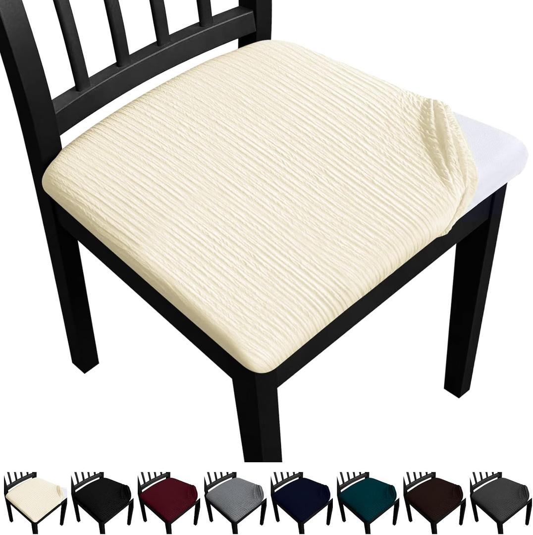 Dining Chair Seat Covers, Washable Dining Room Chair Seat Covers Set of 6, Removable Kitchen Seat Covers Chair Covers for Dining Chairs