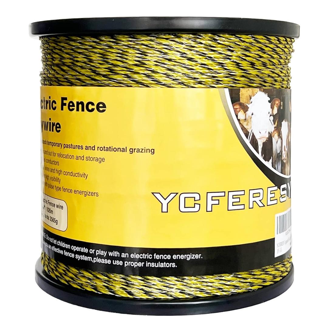 Upgraded Electric Fence Polywire 3366 Feet 1026 Meters, 6 Stainless Steel Strands for Reliable Conductivity and Rust Resistance, Portable Electric Fencing, UV, Rust Resistant