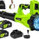 Leaf Blower Cordless,650CFM Electric Leaf Blower with 2 4.0Ah Battery Powered and Fast Charger, Powerful Cordless Blowers for Lawn Care, Patio, Dust, Blowing Leaves,6 Speed Control