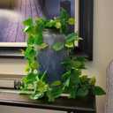 BLEUM CADE Fake Hanging Plants, 2pcs Artificial Pothos Vines Greenery for Wall Home Living Room Office Indoor Outdoor Decor (No Baskets)