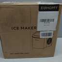 EUHOMY Countertop Ice Maker Machine with Handle, 26lbs in 24Hrs, 9 Ice Cubes Ready in 6 Mins, Auto-Cleaning Portable Ice Maker with Basket and Scoop, for Home/Kitchen/Camping/RV. (Black)