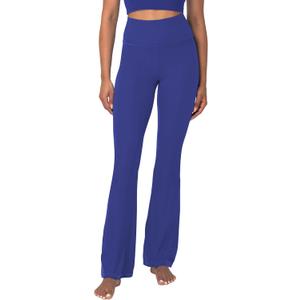 Sunzel Mini Flare Leggings for Women, High Waist Yoga Pants with Tummy Control, Casual Gym Workout Bootcut Leggings (Blue, S)