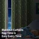 BGment Olive Green Blackout Curtains 90 Inch Length 2 Panels Set, Grommet Thermal Insulated Blackout Curtains with Wave Line and Dots Printed for Living Room, Each Panel 52 x 90 Inch