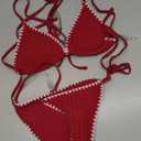 ZAFUL Bikini Sets for Women Halter Two Piece Swimsuit Ribbed High Cut Tie Side Thong Bathing Suit Sexy Padded Swimwear, small