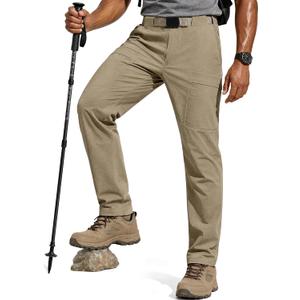 FREE SOLDIER Men's Outdoor Cargo Hiking Pants with Belt Lightweight Waterproof Quick Dry Tactical Pants Nylon Spandex, Size 36W x 32L