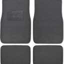 Premium 4 Piece Set of Carpet Car Floor Mats with Vinyl Safety Heel Pad for Car, Truck, SUV, Coupe Sedan, Black (MT-100-BK) Pack of 1