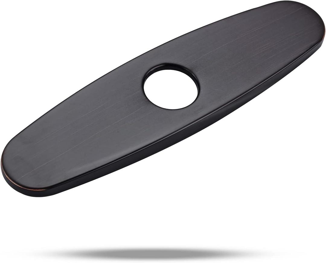 Faucet Escutcheons, Faucet Cover Plate Sink Hole Cover Black for Bathroom or Kitchen Sink Faucet Single Hole Mixer Tap 10 Inch Stainless Steel Black Oil Rubbed Bronze