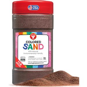 Hygloss Colored Sand for Crafts 1 lb Bottle, Brown Vibrant Colorful Fine Sensory Play Sand Art Kits for Kids Classroom Activities for Children 