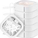 Kathfly 6 Pcs Hair Tie Container Dispenser Organizer Hair Tie Holder Travel Portable Bobby Pin Holder Cotton Swabs Dispenser Women Bathroom Storage Accessory Travel Essentials(White)