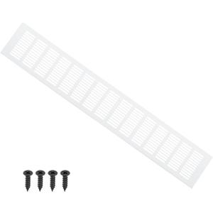 PATIKIL 24 x 4 Inch Door Air Vent Cover, 1 Pcs Heavy Duty Aluminum Grille Ventilation Cover Louvered with Mounting Screws for Cabinet Wardrobe Door, Silver