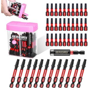 Impact #20 Torx Screwdriver Bits Set,43 Pcs Magnetic1"/2" T20 S2 Steel Driver Bits with Storage Colorful Box