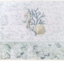 Avanti Linens - Bath Mat, Cotton Bathroom Rug, Sea Inspired Home Decor (Coastal Terrazo Collection, 20" x 30") White