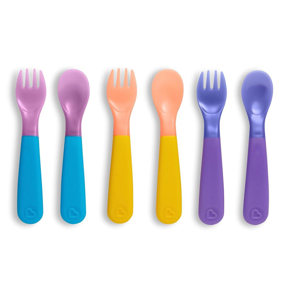 Munchkin ColorReveal Color Changing Toddler Forks and Spoons, 6 Pack