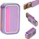 Metal Fidget Toys Adults EDC Fidget Slider Magnetic ADHD Toys Adults for Anxiety and Stress Relieve Autism Cool Office Gadgets for Desk-Purple