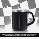 Stainless Steel Coffee Mug with Handle, 16 oz Double Wall Vacuum Insulated Travel Mug Tumbler With Slider Lid, Great Tea Mug for Men and Women (Black)
