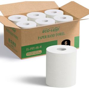 ECOLipak TAD Paper Towels 10 x 800 White, 6 Roll High Capacity