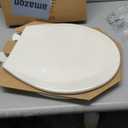 Bemis 500EC Durable Wood Toilet Seat with Easy Clean Hinges, Made in USA, Round, Biscuit