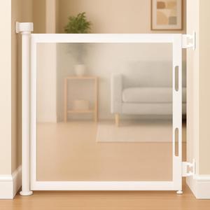 Retractable Baby Gate  35" Tall, 55" Wide Mesh Safety Gate for Dogs & Babies, Indoor/Outdoor Use for Stairs, Doorways, Hallways, Deck & Porch  Easy One-Handed Wall Mount Design (White)