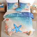 weigelia Coastal Quilt Set King Size 3 Piece Lightweight Beach Themed Bedding, Soft & Breathable Polyester Coverlet, All Season Quilts & Bedspread for Bedroom Dcor