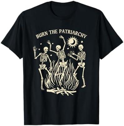 Burn The Patriarchy, Funny Feminist Halloween T-Shirt, Black 3XL