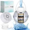 Feels Like Om Advanced Bathtub Water Filter - 10-Stage Filtration - Bath Filter for Tub Faucet - Bath Filter Reduces Chlorine & Heavy Metals, Balances pH, Infuses Vitamin C - BPA-Free - Easy Install