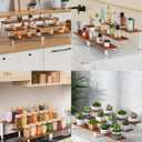 Wooden Display Stand Riser, 3 Tier Perfume Organizer Stand Cupcake Stand Holder, Tiered Display Stand Risers Display Shelf for Home and Shop (White, 4 pcs)