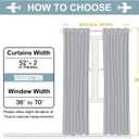 ChrisDowa 100% Blackout Curtains for Bedroom with Black Liner, 2 Thick Layers Total Blackout Thermal Insulated Grommet Long Window Curtains 2 Panels Set (Black, 52 x 95 Inch)