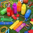 Sieral 18 Pcs/ 6 Set Field Day Assortment Accessories Field Day Essentials Items Sportsmanship Kit Bulk Award Wristbands Ribbon Sport Water Bottle for Outdoor School Sport Game Date Competition Supply