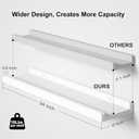 Love-KANKEI Floating Shelves Wall Mounted Set of 2, 24 Inch Wood Storage Wall Shelves for Bedroom Living Room Bathroom Kitchen Office and More White