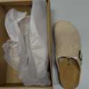 CUSHIONAIRE Hana Womens Clogs | Comfortable Vegan Suede Clogs for Women | Slip On Potato Shoes with Cork Footbed & Arch Support | Memory Foam 9