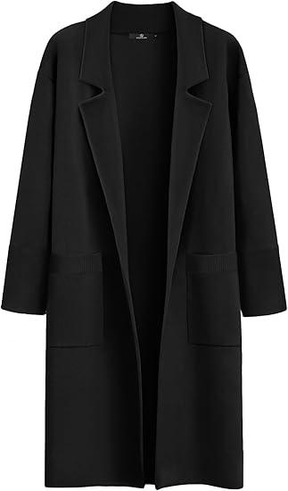 LILLUSORY Women's Long Dressy Cardigan Sweaters Fall Oversized Cozy Jacket Outfits 2025 Date Night Winter Trench Coats