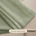 Anmao Non-See-Through Sage Green Privacy Semi Sheer Curtains for Living Room 54 Inch Length 2 Panels Set, Light Filtering That Let Light in Rod Pocket Window Drapes for Bedroom, 52W x 54L, Sage