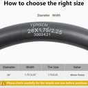 Heavy Duty 26 Bike Tubes 26x1.75/2.25 FV48mm Presta Valve 26" Bicycle Tubes ETRTO 45/57-559 Inner Tubes Compatible with 26x1.75 26x1.95 26x2.0 26x2.10 26x2.125 26x2.25 Bike Tire Tubes (2-PCS)