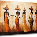 GLOKAKA Black Art Paintings for Wall African Woman Canvas Print Picture Painting African Ethnic Tribe Lady Wall Decor Abstract Portrait Art For Bedroom Living Room Decor, 24"L x 16"W