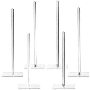 CY craft Acrylic Donut Stand 6 Pieces,Removable Clear Donuts Display Stand Bagels Holder for Party Wedding Birthday Treat Display Corner Decor,Non-slip Doughnut Bar 16 inch and 10 inch