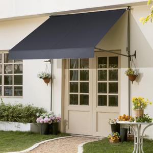 HOMEDEM Gray Canopy, 80 x 110 In, and Metal Frame