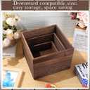 Barydat 6 Pcs Wood Display Risers Rustic Cupcake Stand Food Risers for Buffet Table Wooden Stackable Display Stand Box for Catering Dessert Collectibles Jewelry Figures Show(Burnt Wood Color)