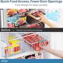 iSPECLE Freezer Organizer Bins - 4 Pack Upright Freezer Baskets for 17/21 Cu.Ft Stand Up Freezer, Wire Storage for Reach-In Freezer, Slide-Out Access, Prevents Items Falling, 2 Large 2 Medium, White