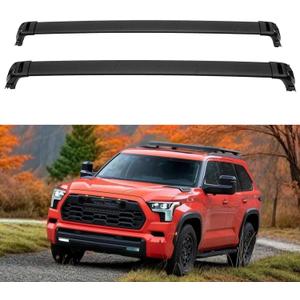 2PCS Roof Rack Cross Bars Fit for Toyota Sequoia 2023 2024 2025 2026 Roof Luggage Carrier Crossbars Aluminum (Black)