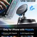 ANDERY Only for iPhone Magsafe Car Mount Charger [15W Fast Wireless Charging, 78+LBS Strong Suction 2400gf Strong Magnetic] 360 Adjustable Car Phone Holder, Phone Holders for Your Car for pats & mats
